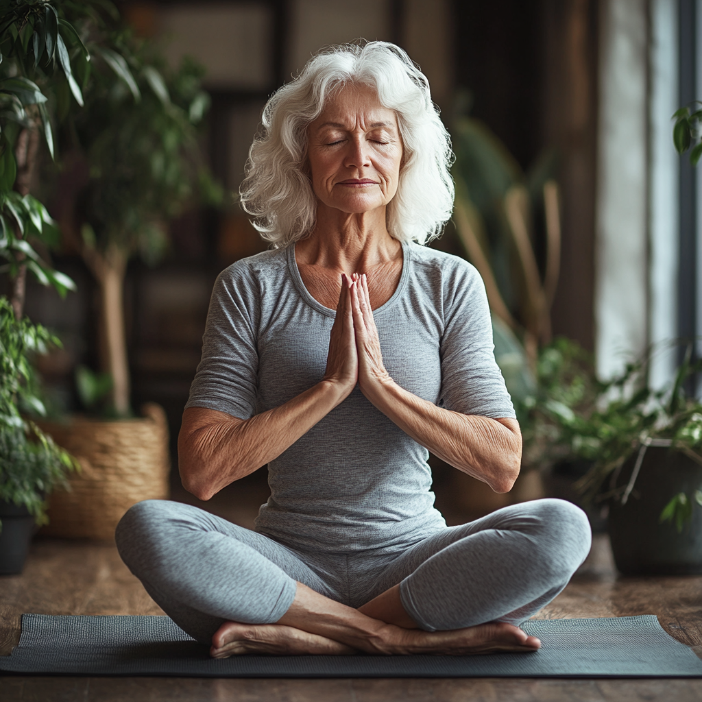Інструктор демонструє базові пози йоги для початківців в затишній студії